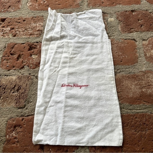 Salvatore FERRAGAMO Dust Cover Bag Shoes Handbags Authentic white with Red Logo - Picture 2 of 11